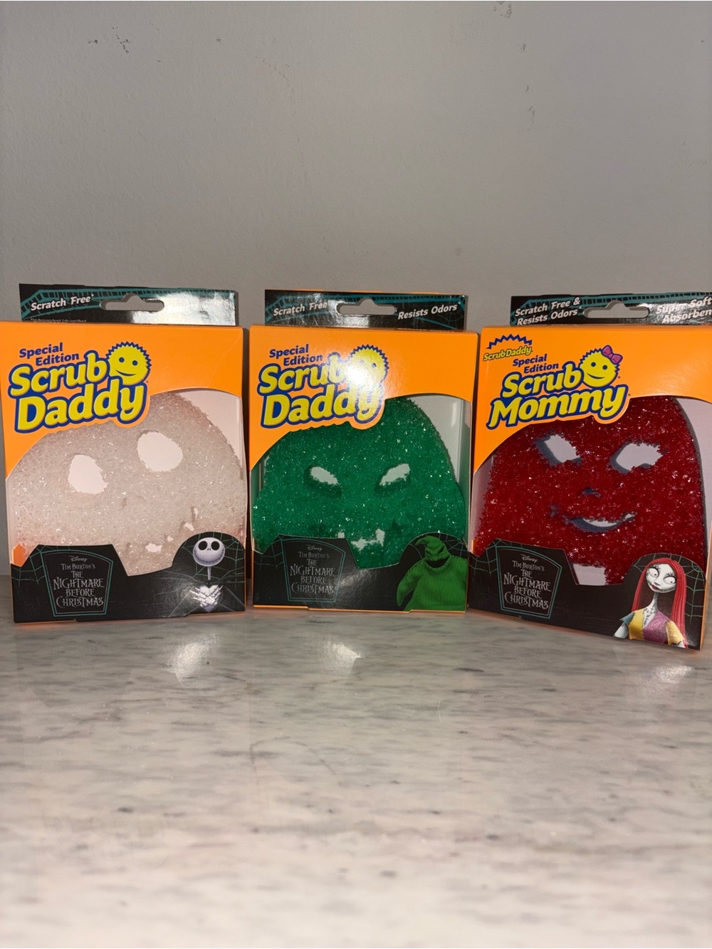 Nightmare before Christmas scrub daddy 
Sponges